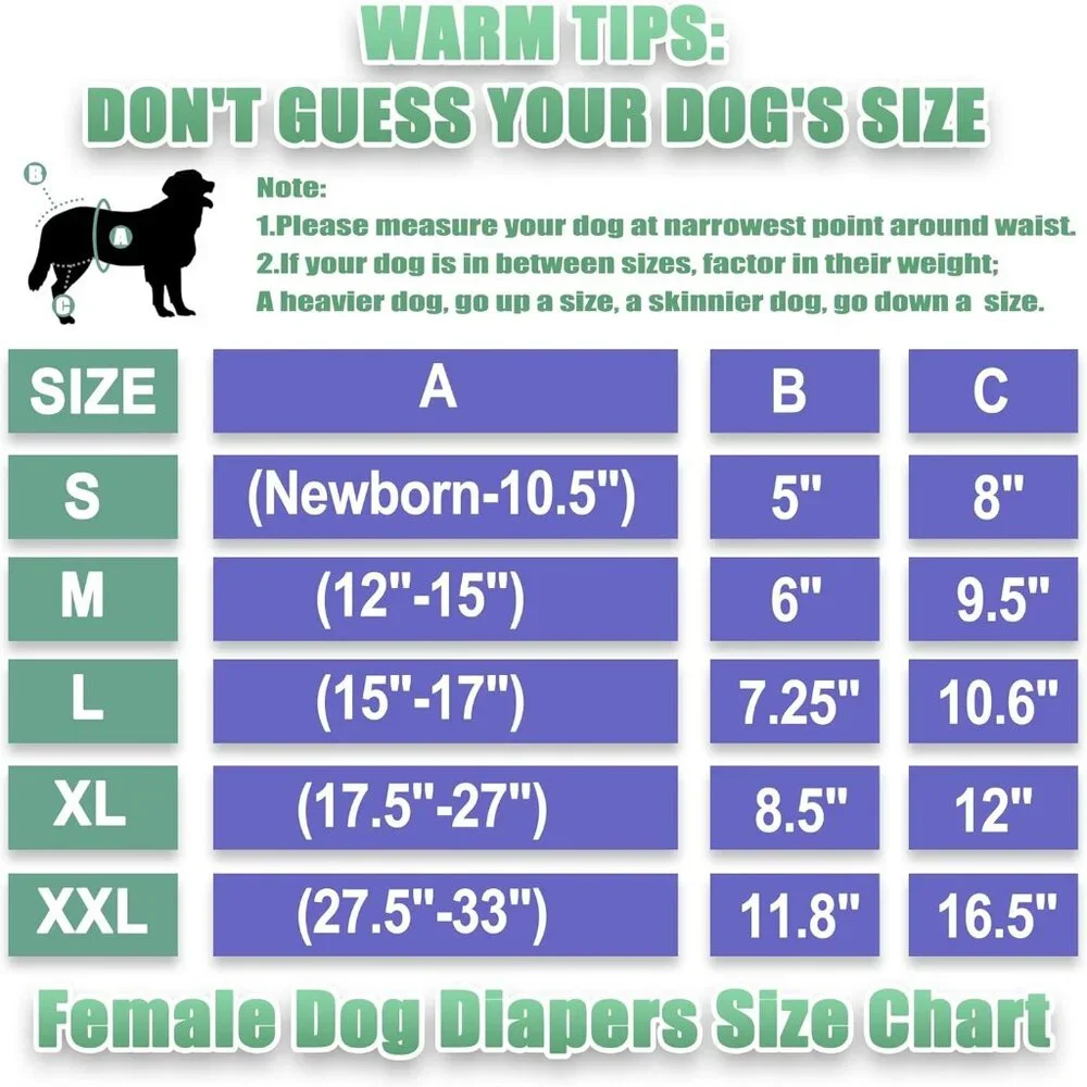 Wegreeco Washable Female Dog Diapers Sz. XL - NEW